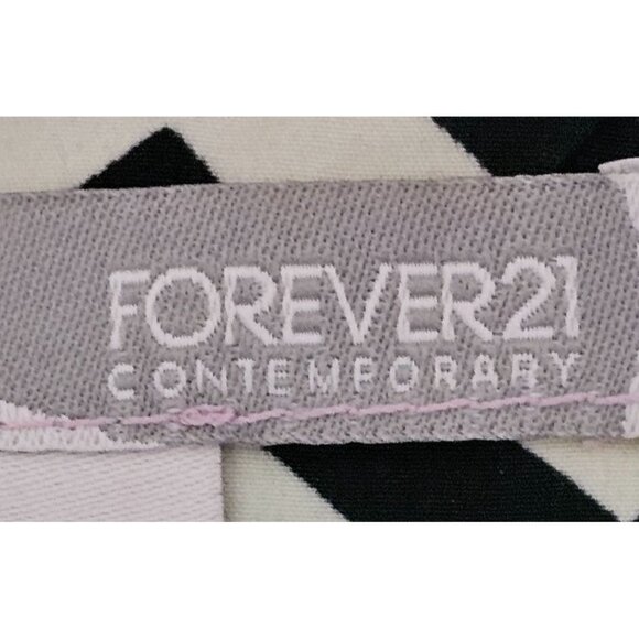 Cream & Black Chevron Print Sleeveless Dress By Forever 21 Contemporary Size S - Picture 3 of 5